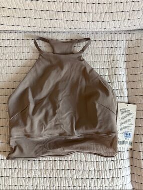 lululemon high-neck racerback crop top — taupe